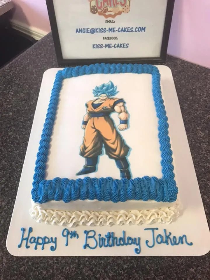 Anime birthday sheet cake from Kiss Me Cakes