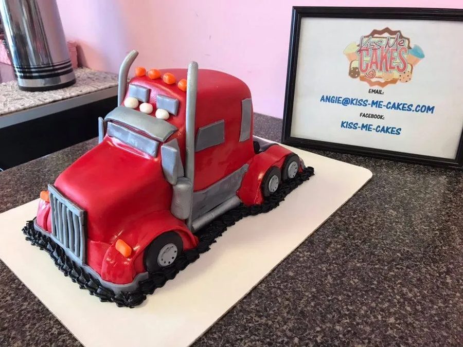 Red truck 3D custom cake from Kiss Me Cakes